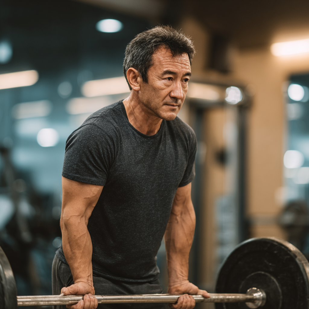 Kuch mashqlari qilayotgan odam